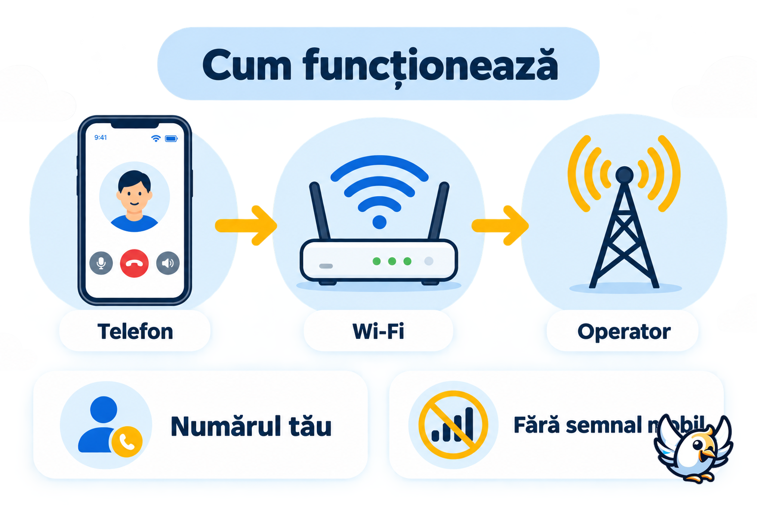 Cum funcționează un apel WiFi prin operatorul mobil