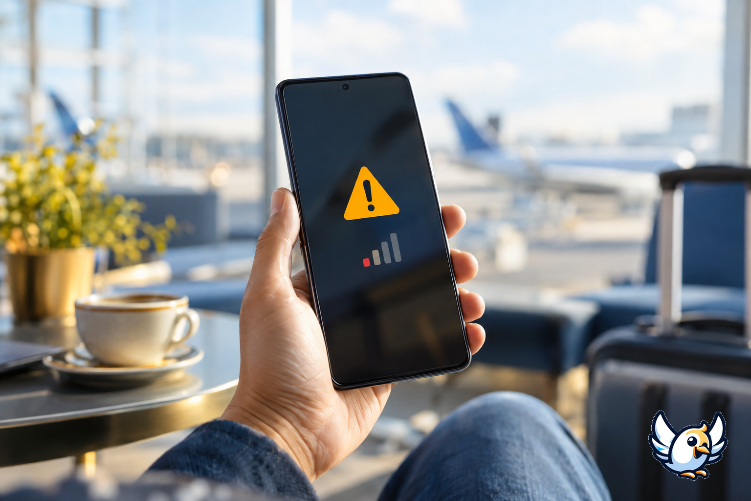 Datankäyttövaroitus Android-puhelimen näytöllä