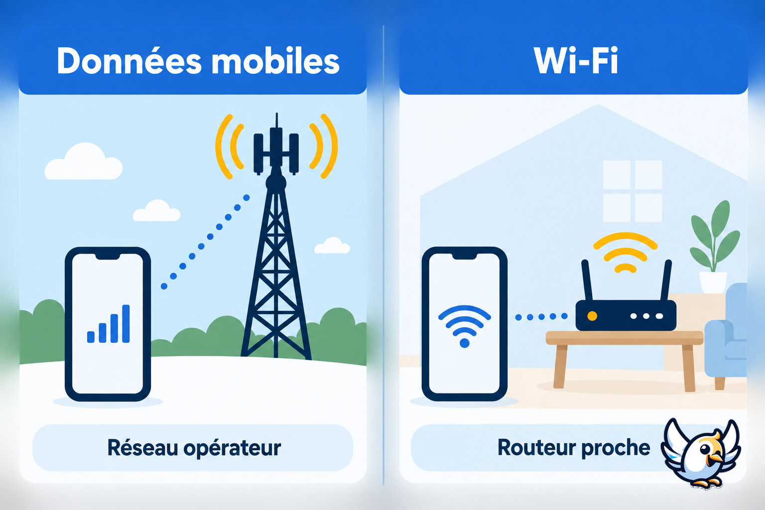 Différence entre données mobiles et Wi-Fi sur un smartphone