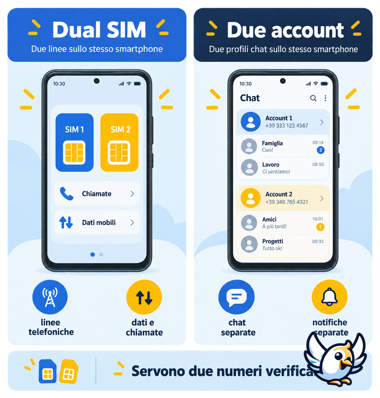 Differenza tra Dual SIM e due account WhatsApp su Android