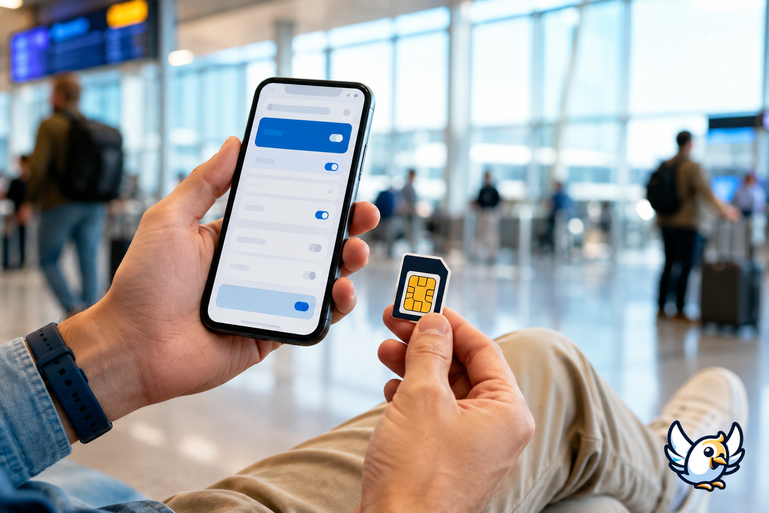 Бесплатная eSIM и отдельный мобильный номер в аэропорту
