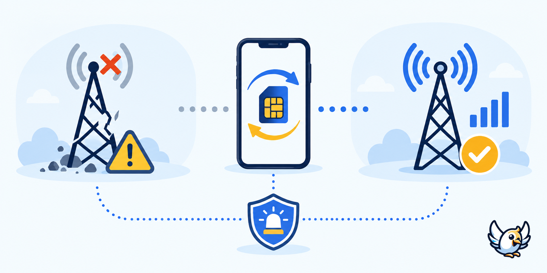 Fonctionnement du roaming d’urgence en Estonie vers un autre réseau mobile