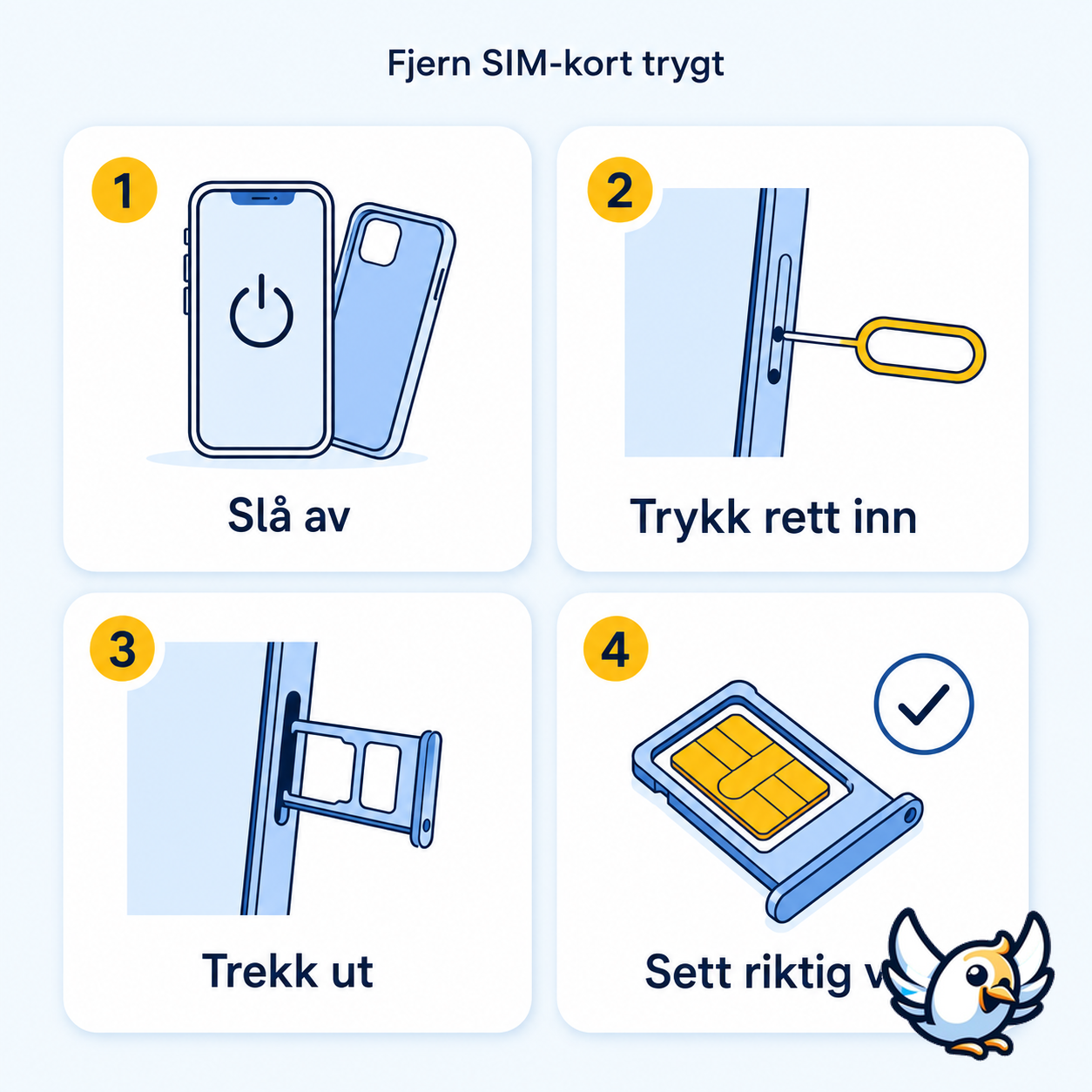 hvordan ta ut sim-kort trinn for trinn uten å skade mobilen