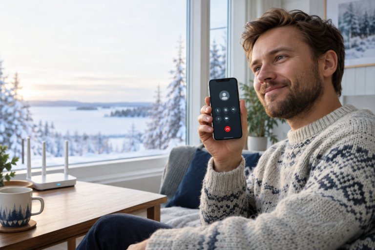iPhone WiFi-puhelut käytössä suomalaisessa kodissa heikon mobiiliverkon alueella