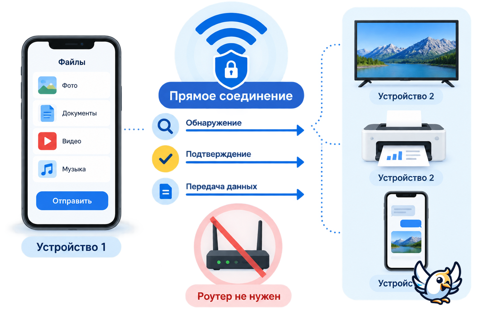 Как работает Wi‑Fi Direct: прямое соединение устройств без роутера