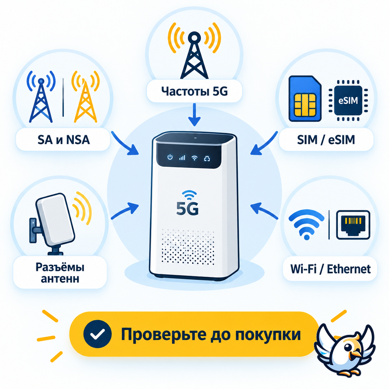 Как выбрать 5G модем: частоты, SA и NSA, SIM, антенны и интерфейсы