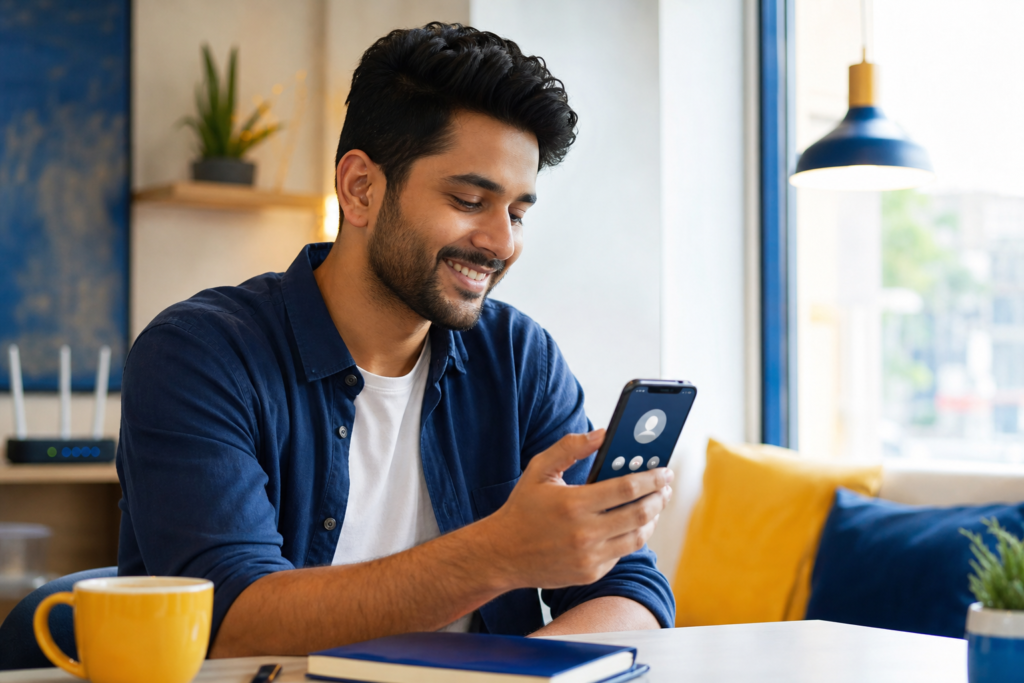 llamadas wifi iPhone activadas en una cafetería con buena conexión