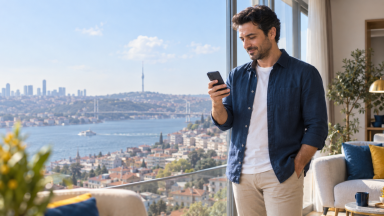 LTE nedir: mobil şebekeye bağlı akıllı telefon kullanan kişi