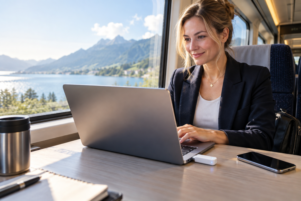 LTE-Stick am Laptop für mobiles Internet unterwegs