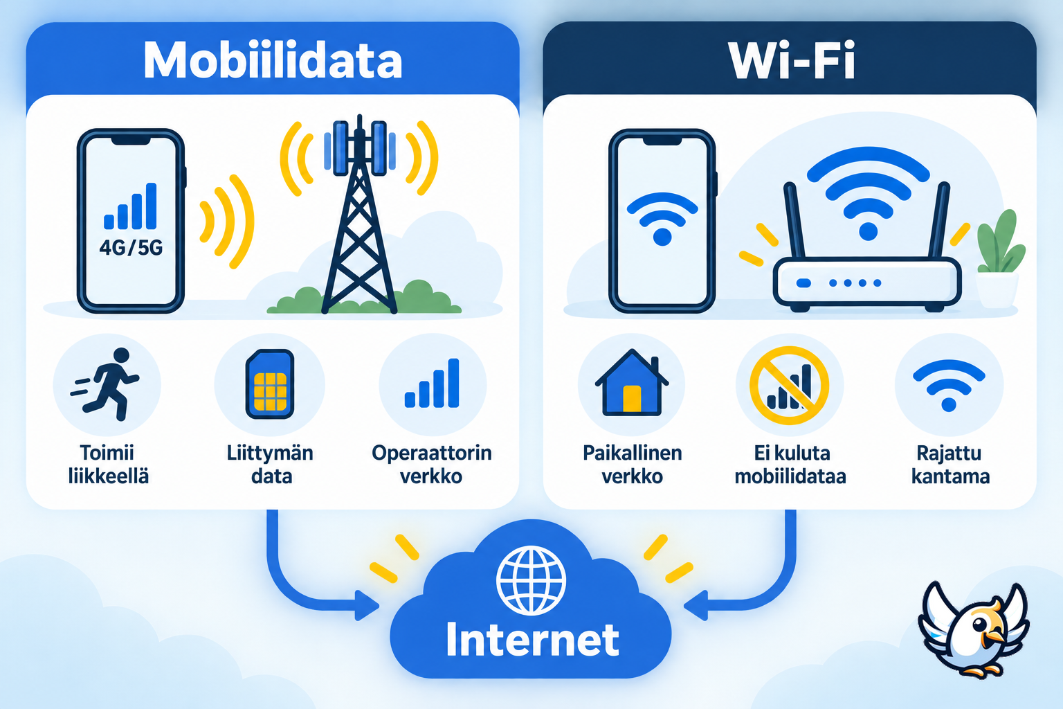 Mobiilidata ja Wi-Fi: erot selkeässä vertailussa