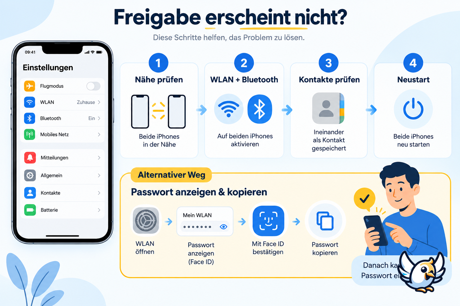 Problemlösung, wenn WLAN-Passwort teilen auf dem iPhone nicht funktioniert