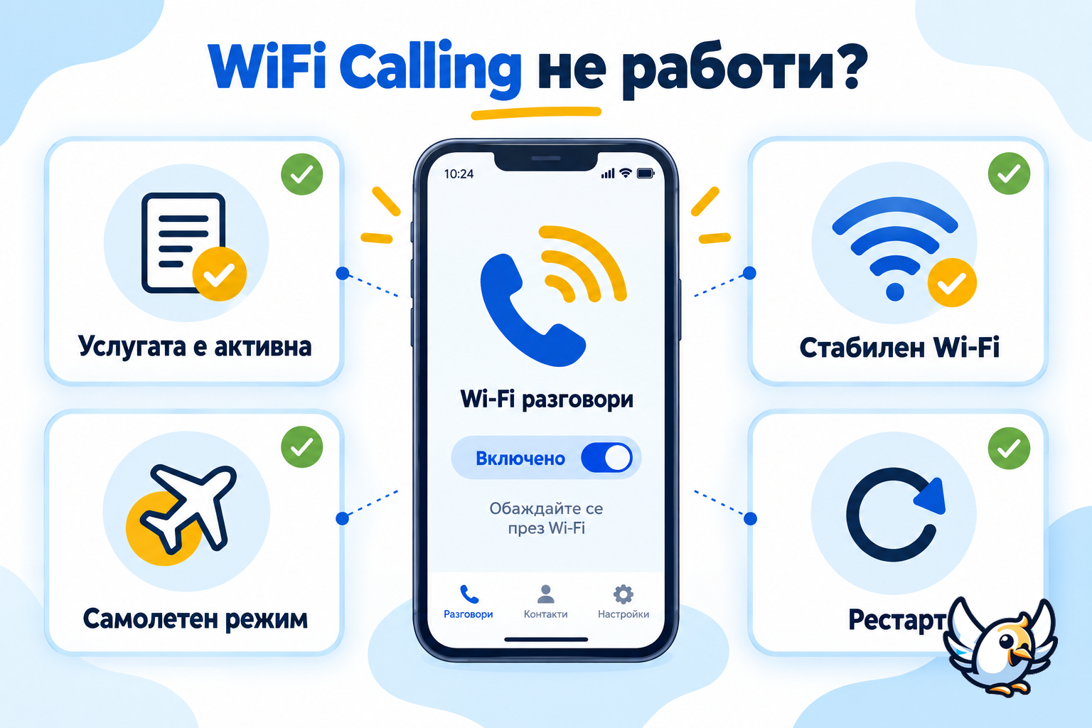 Проверки при проблем с WiFi Calling на iPhone и Android