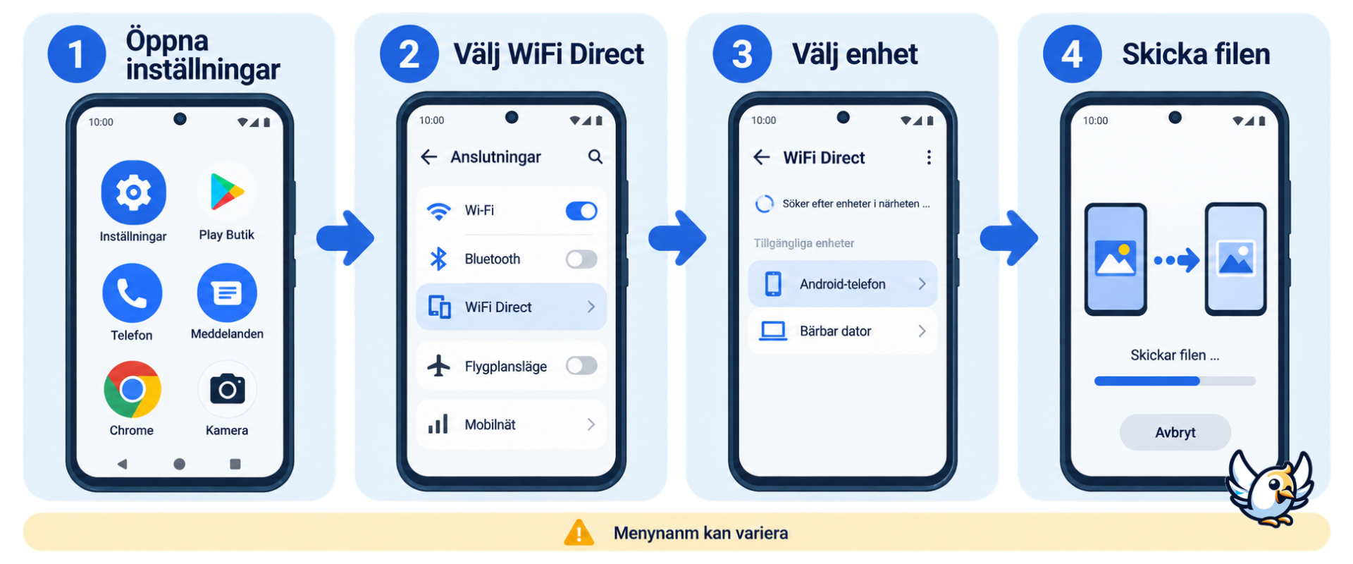 Så ansluter du med WiFi Direct på Android steg för steg