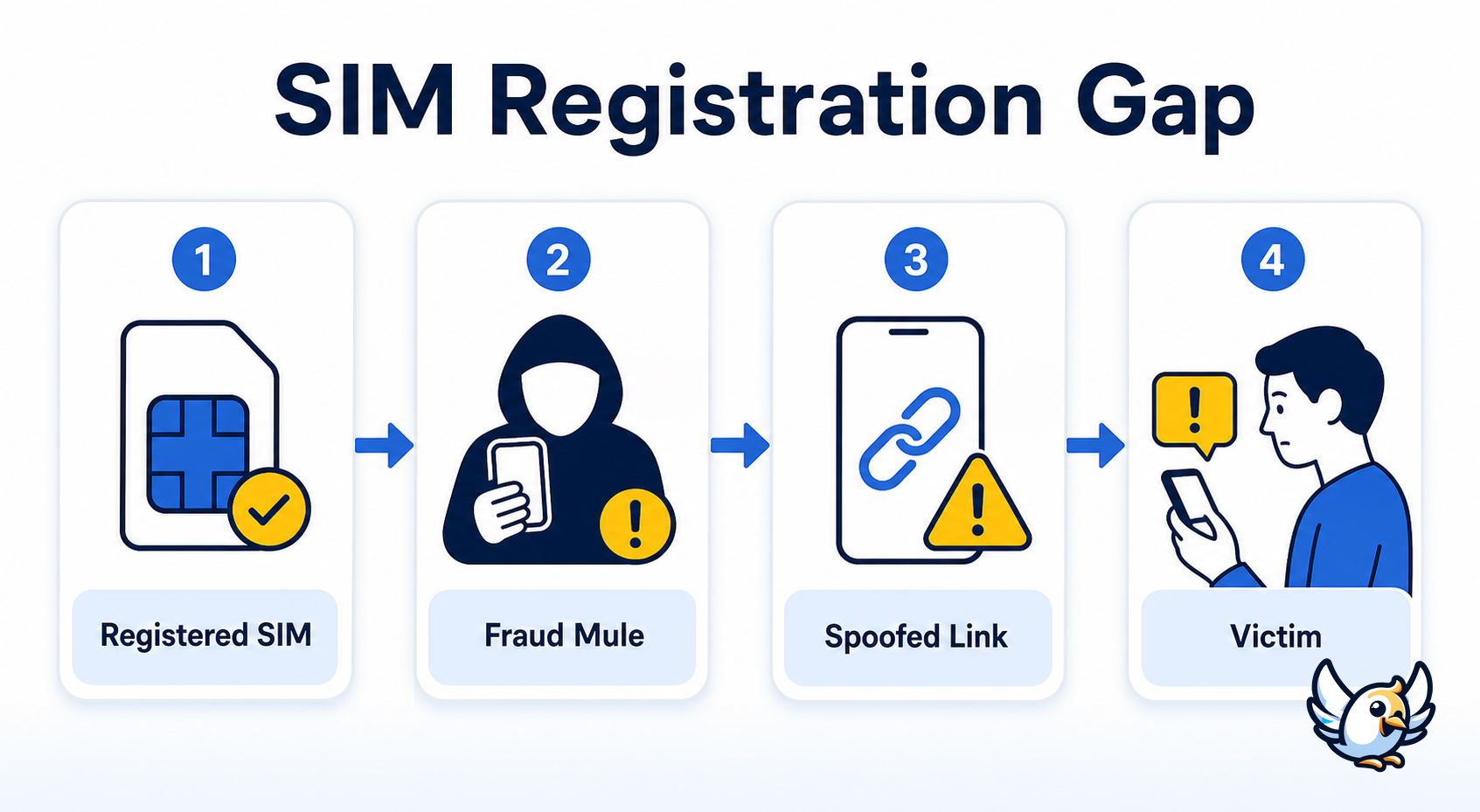 Schema showing why the Philippines SIM card registration law can be ineffective against scams