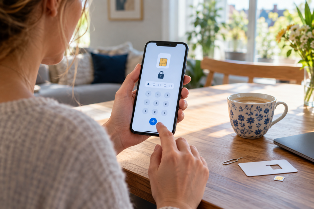 Simkaart pincode uitzetten op een smartphone na het opnieuw opstarten