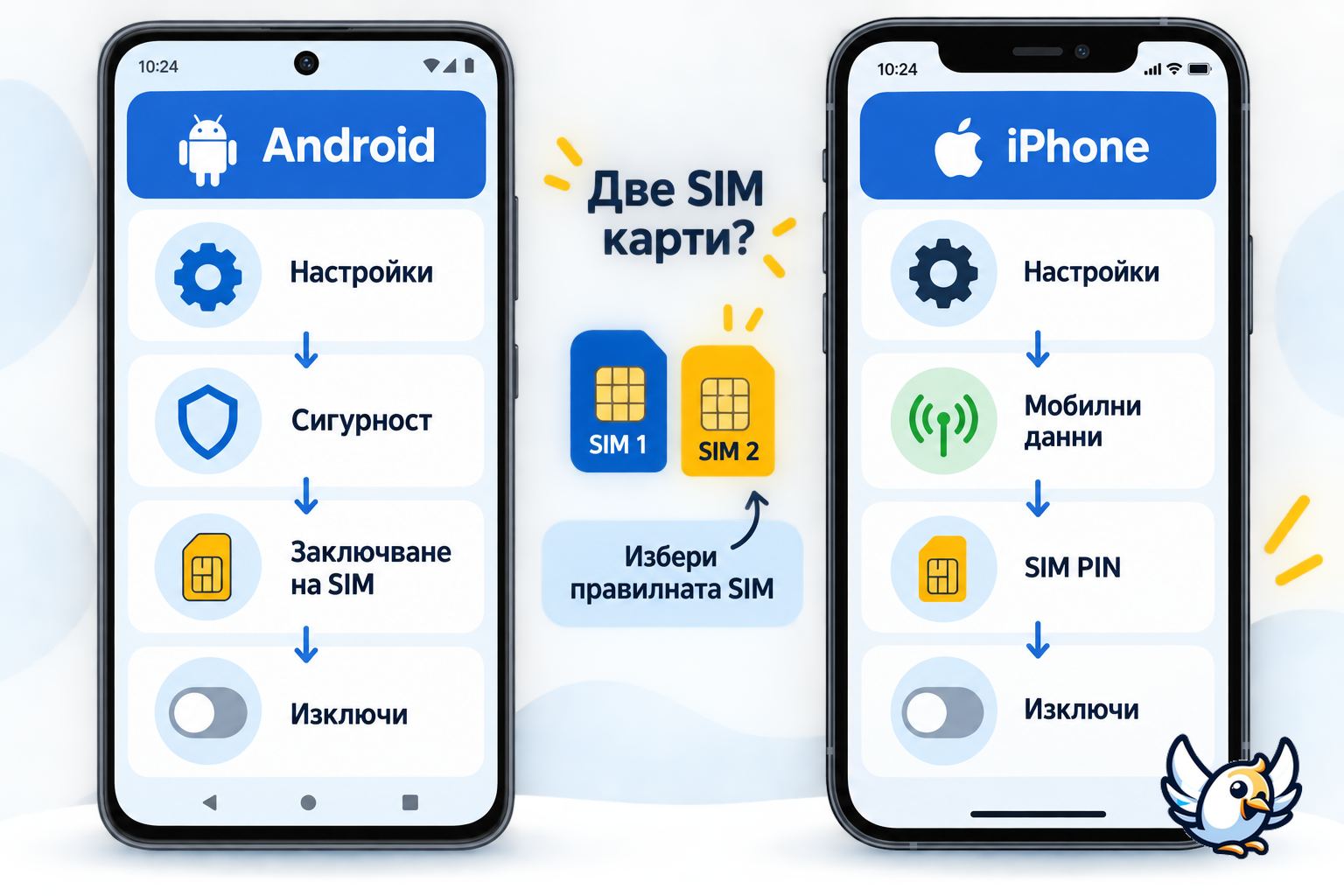 Стъпки за премахване на ПИН код на SIM карта при Android и iPhone