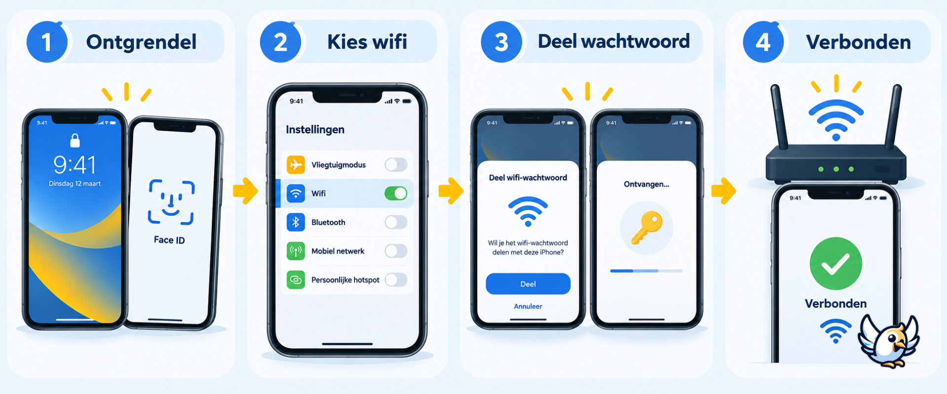 Stappen om een wifi wachtwoord te delen op iPhone