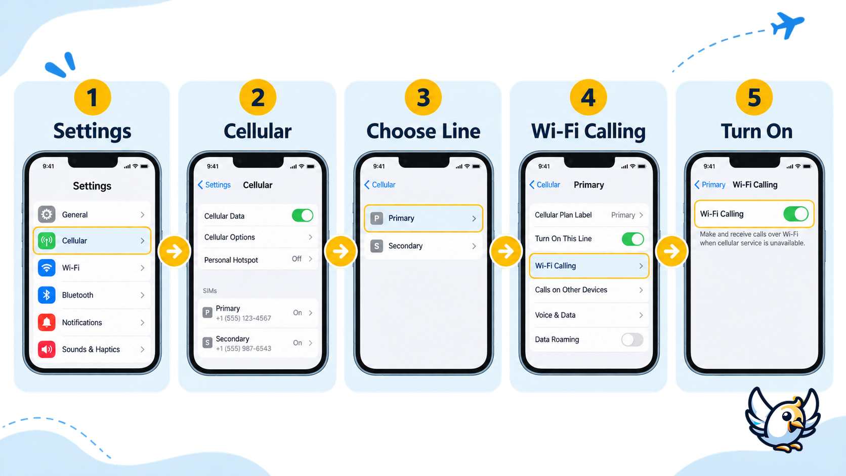 Steps to turn on WiFi Calling on iPhone in Settings