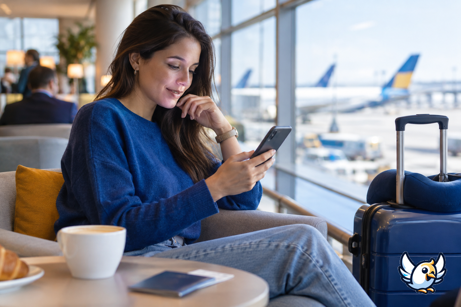 Viaggiatore verifica numero, chiamate e SMS inclusi nella eSIM gratuita