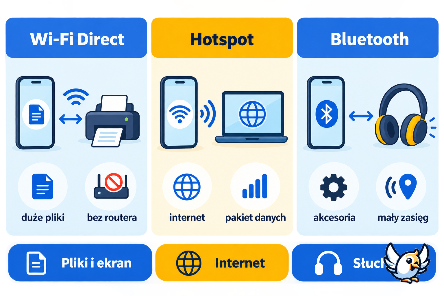 WiFi Direct, hotspot i Bluetooth – porównanie sposobów połączenia