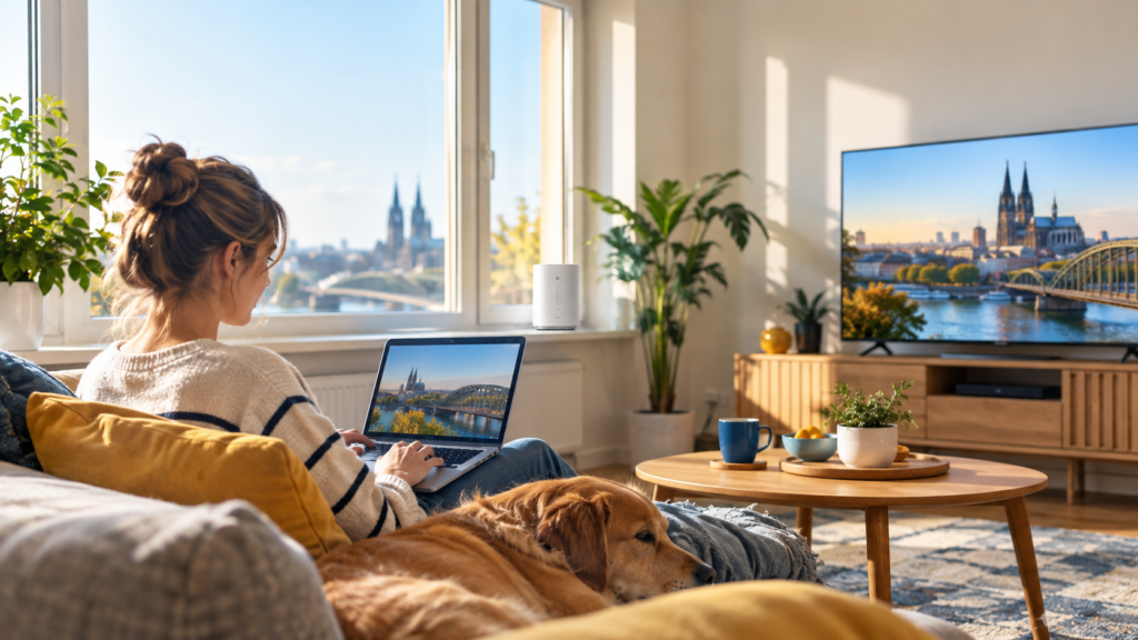5G-Router für schnelles Internet zuhause in einer modernen Wohnung