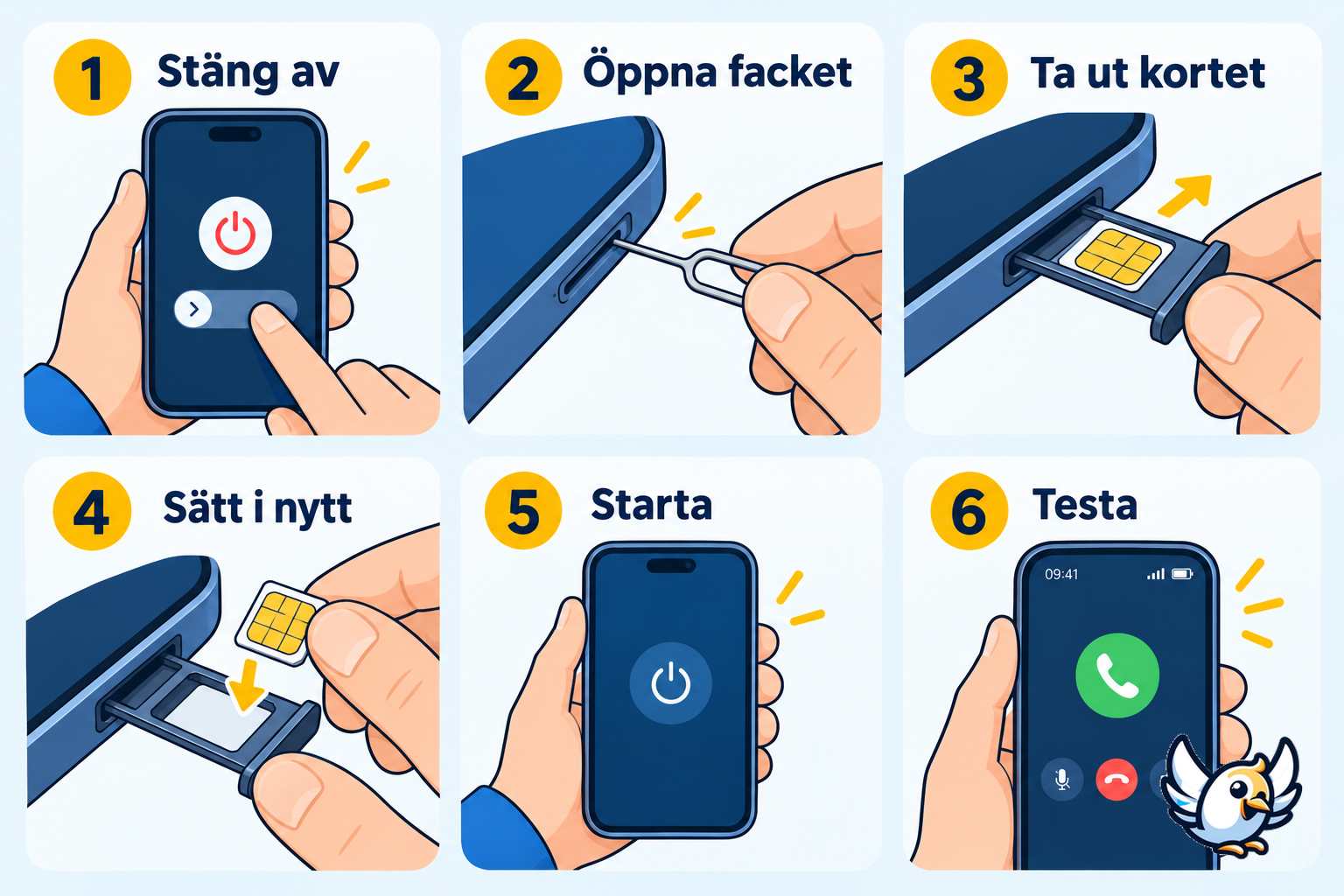 Byta simkort steg för steg på iPhone och Android