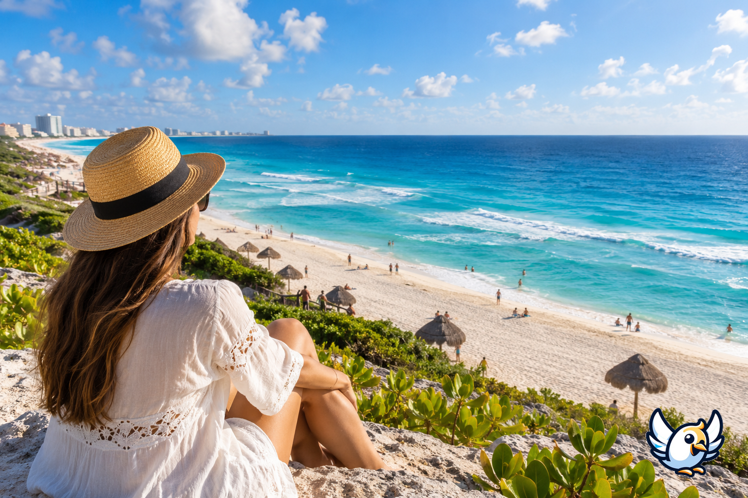 Cancún beach and turquoise Caribbean water for a warm New Year’s vacation
