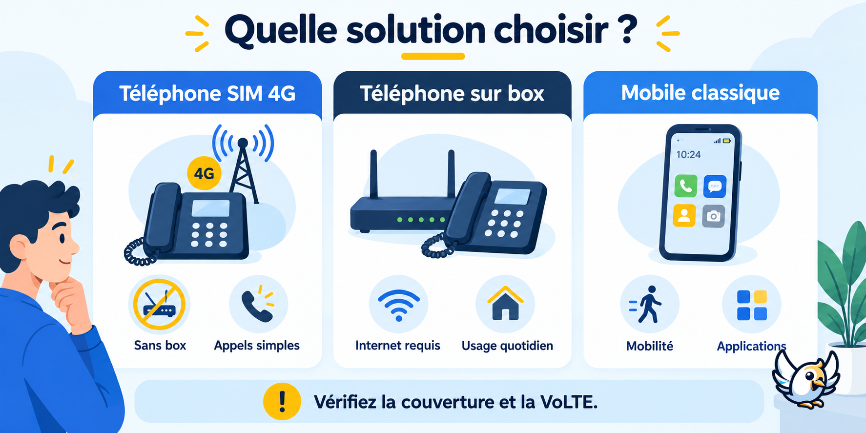 Choisir un téléphone fixe avec carte SIM 4G ou une box internet