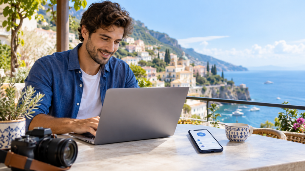 Hotspot Samsung: smartphone Galaxy che condivide internet con un computer portatile