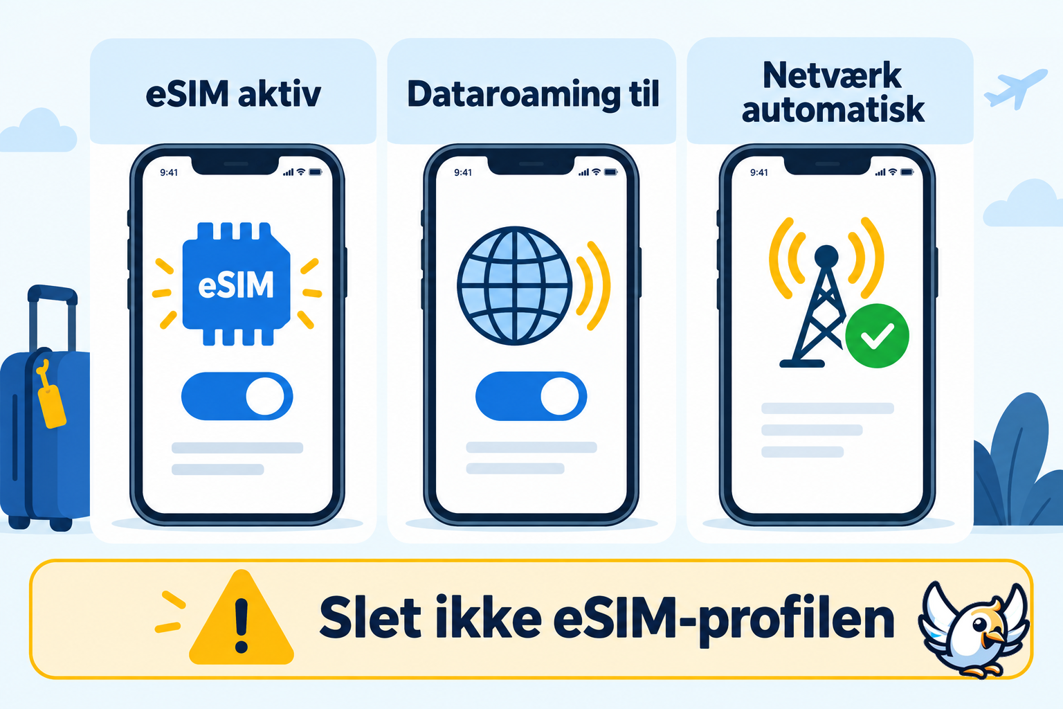 Ingen tjeneste i udlandet: eSIM, roaming og netværksvalg