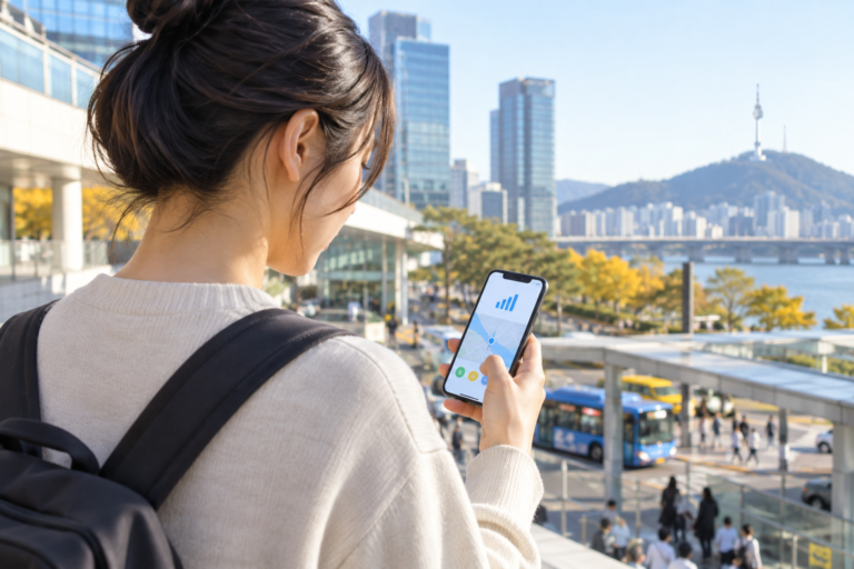 LTE 4G 차이를 확인하는 한국 스마트폰 사용자