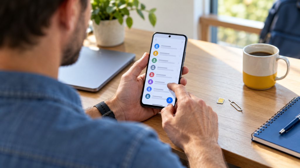 Névjegyek mentése SIM-kártyára Android telefonon