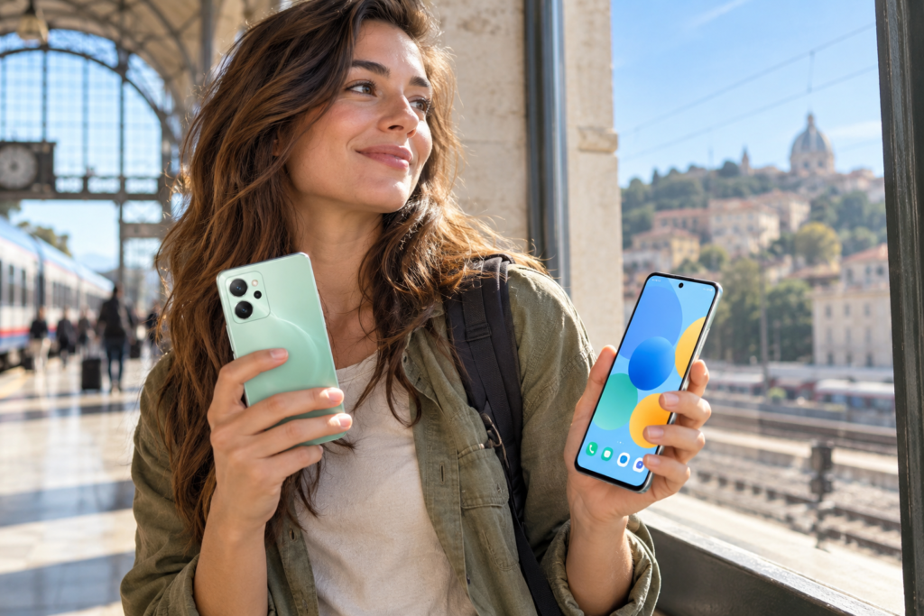 OPPO Reno 14F 5G in uso con connettività mobile e SIM digitale
