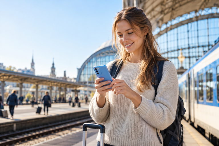 OPPO Reno 14F 5G met eSIM tijdens een reis