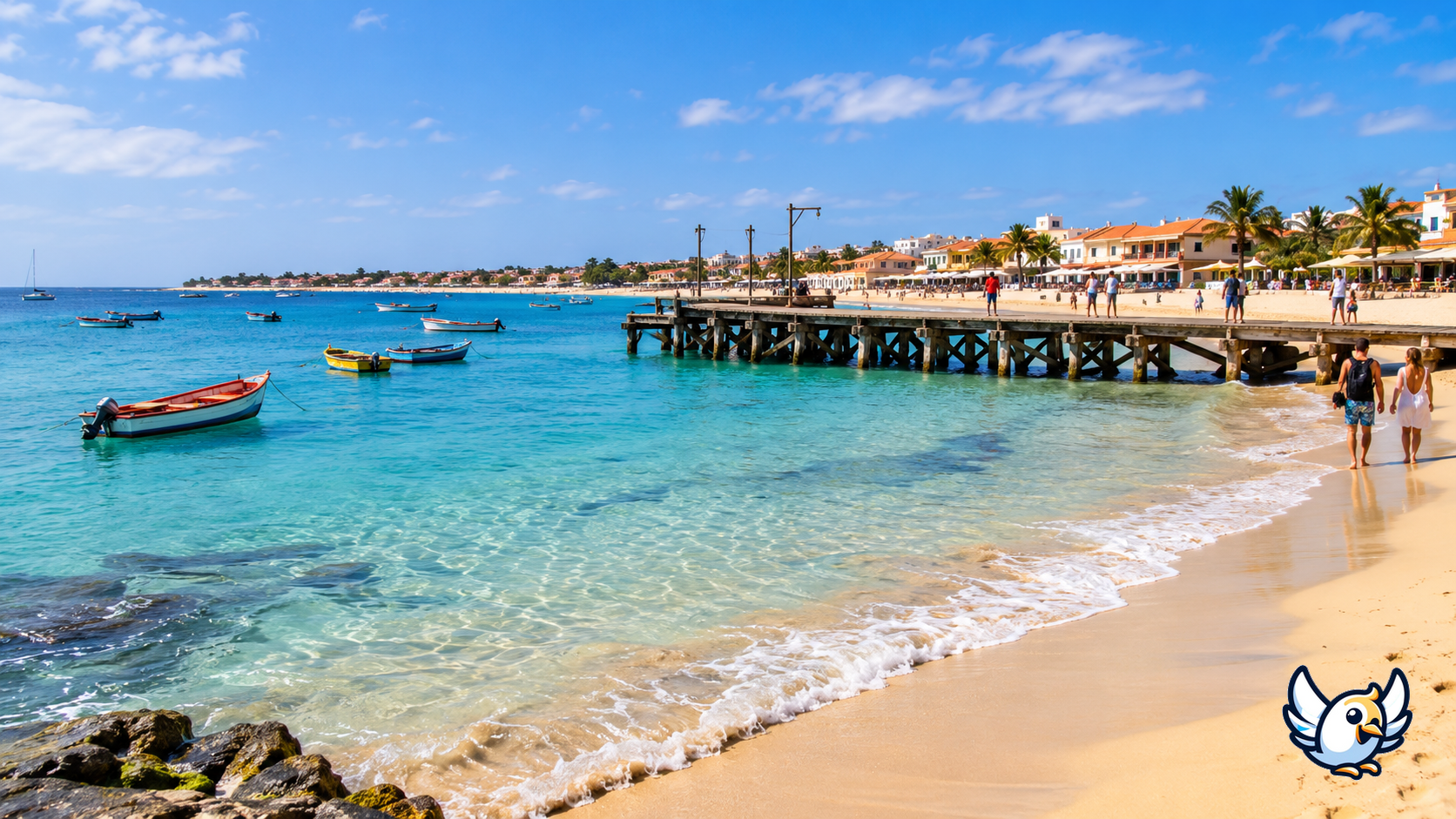 Praia de Santa Maria na ilha do Sal para viagens de fim de ano em Cabo Verde