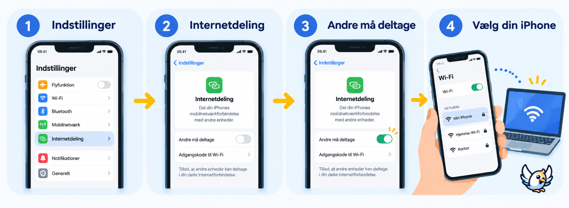 Sådan slår du internetdeling til på iPhone i fire trin