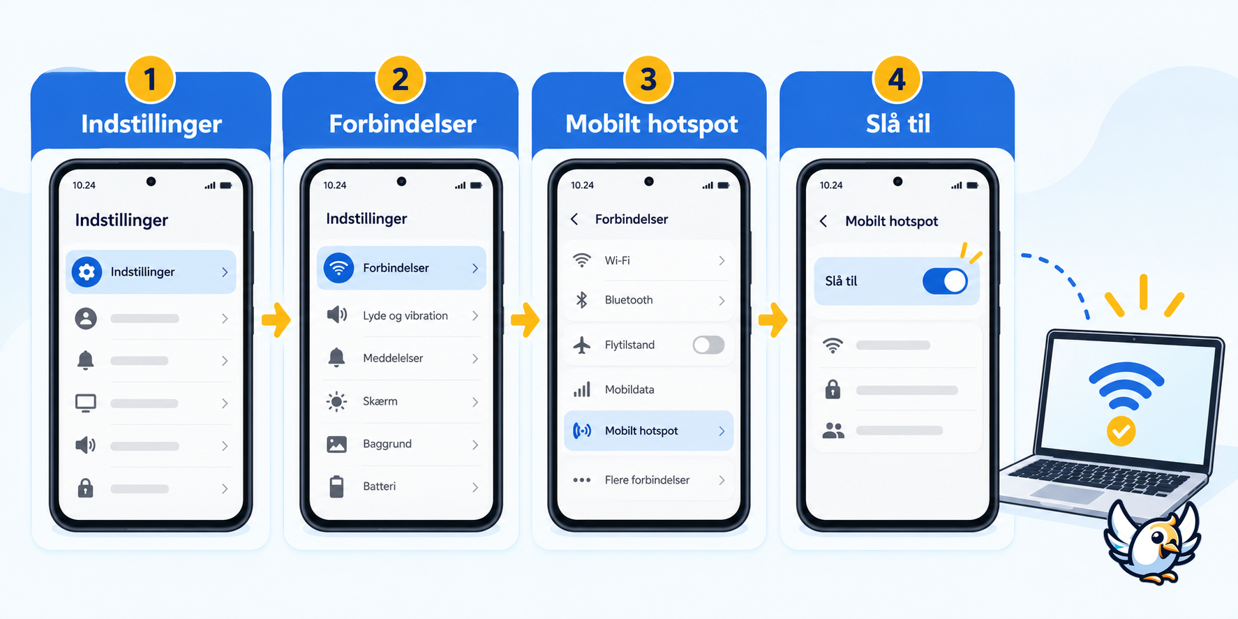 Sådan slår du mobilt hotspot til på Samsung i fire trin