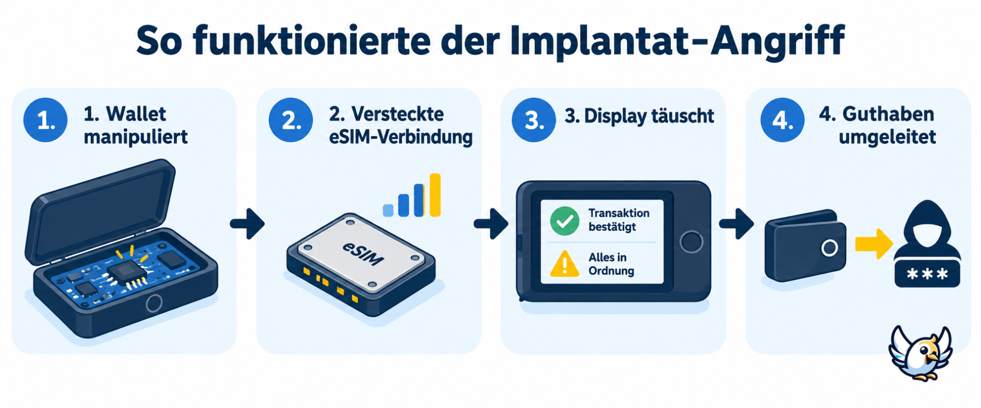 So funktionierte der Ledger-Wallet-Angriff mit verstecktem eSIM-Implantat
