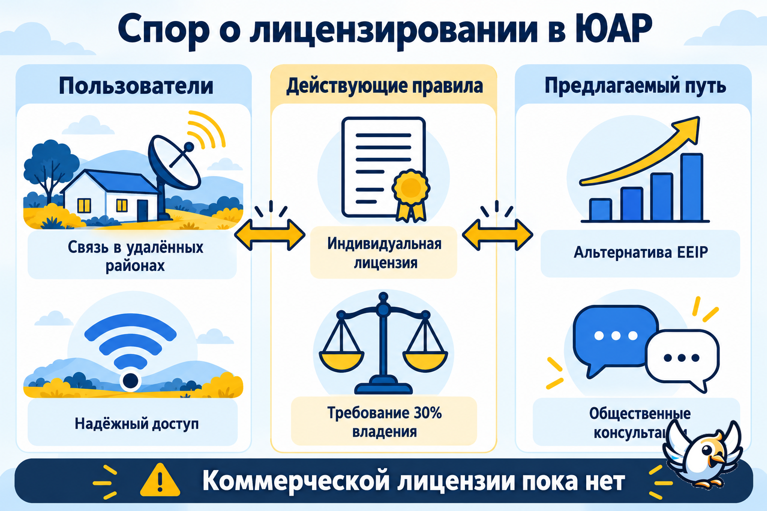 Спор о лицензировании спутникового интернета Starlink в Южной Африке