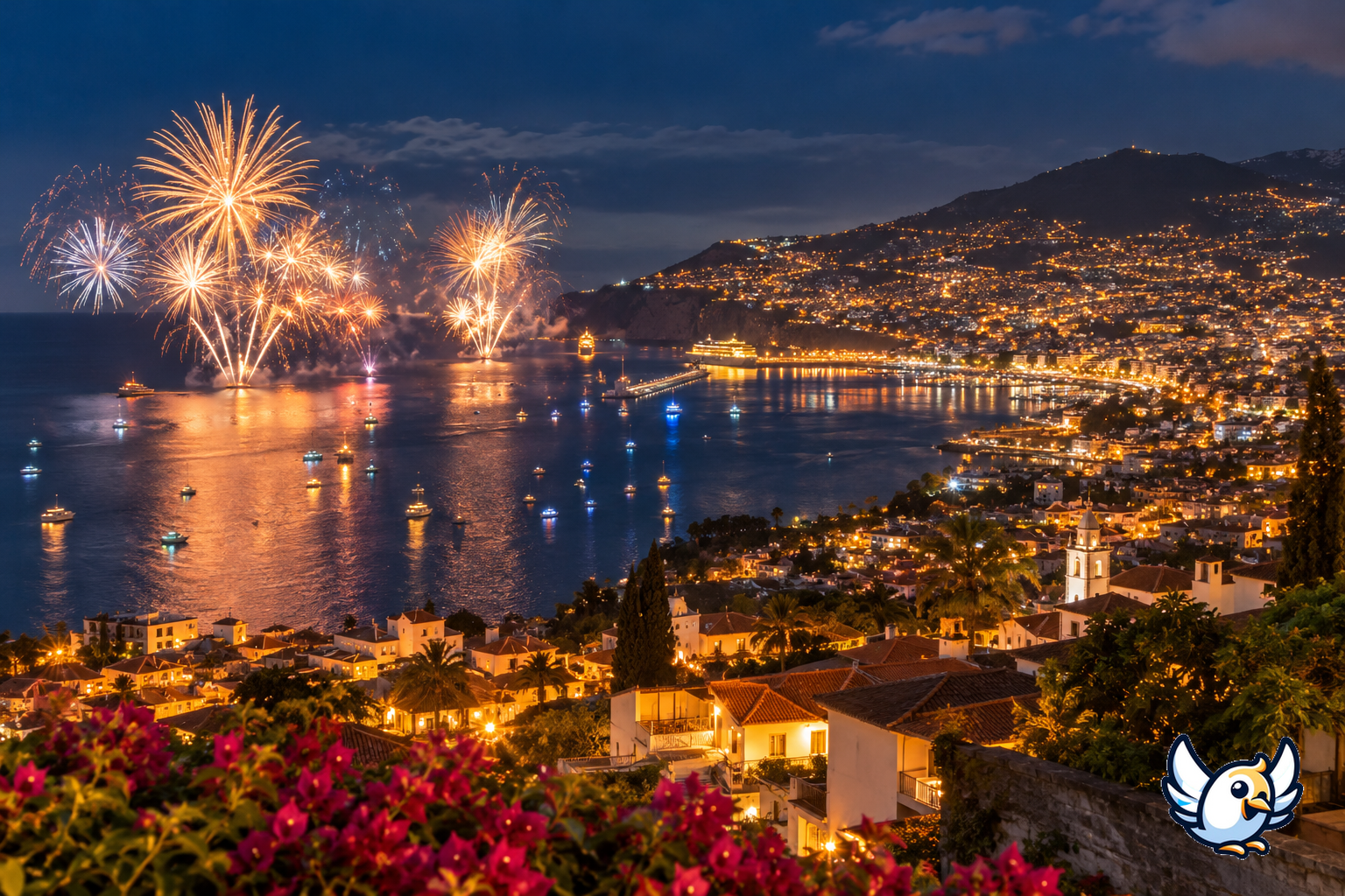 Sylwester na Maderze: fajerwerki nad zatoką Funchal