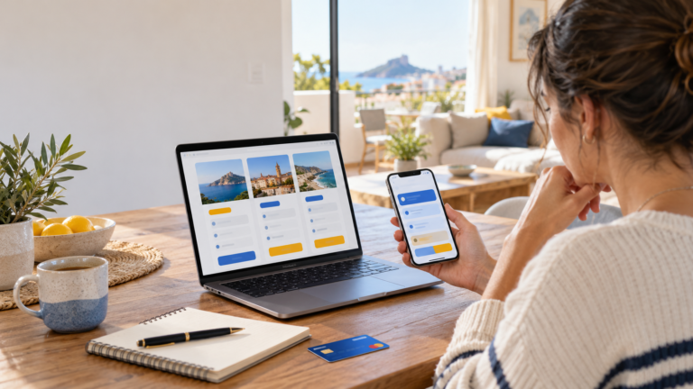 Tarifas con iPhone: usuario comparando financiación y plan móvil en España