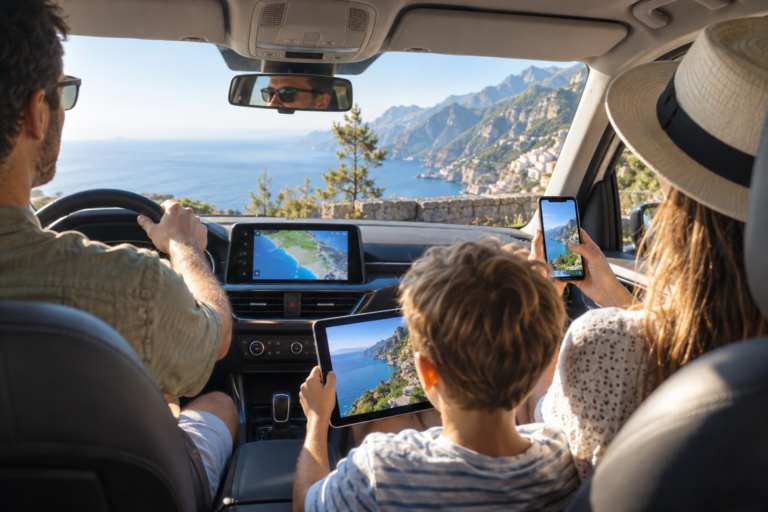 WiFi auto: passeggeri connessi durante un viaggio in automobile