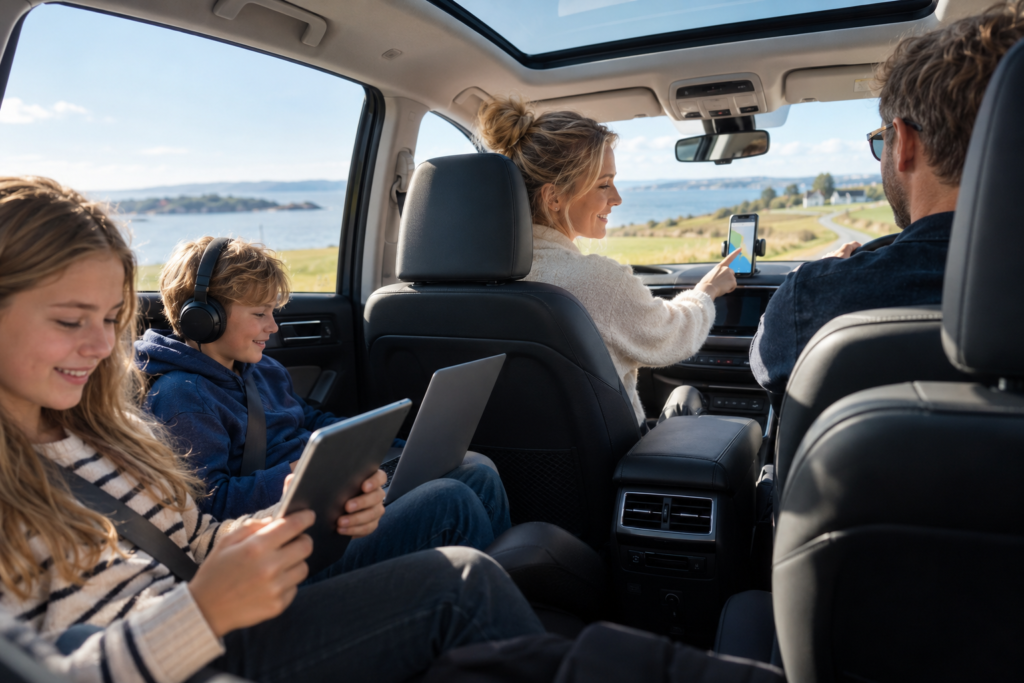 WiFi i bilen på en dansk familie-roadtrip med sikker mobil forbindelse