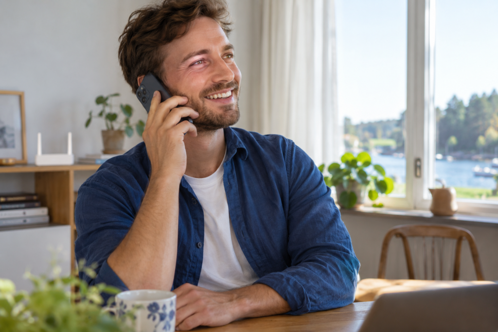 Wifi-samtal hemma med mobilen via en trådlös router